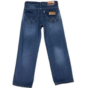 WRANGLER 90s Rodeo Sports Jeans Rare Factory Flipped Logo | Sz 28